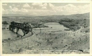 California Colorado River Bridges Frasher RPPC Photo US 66 Postcard 22-1664