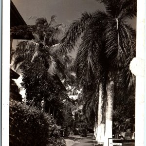 c1940s WWII Fort Amador, Panama City RPPC Officers Row Photo Agencia Cancel A150