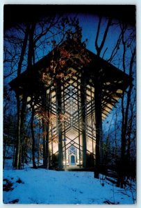 EUREKA SPRINGS, Arkansas AR ~ Night View THORNCROWN CHAPEL  4x6 Postcard