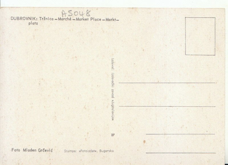 Croatia Postcard - Dubrovnik - Trznica - Marche - Ref TZ722