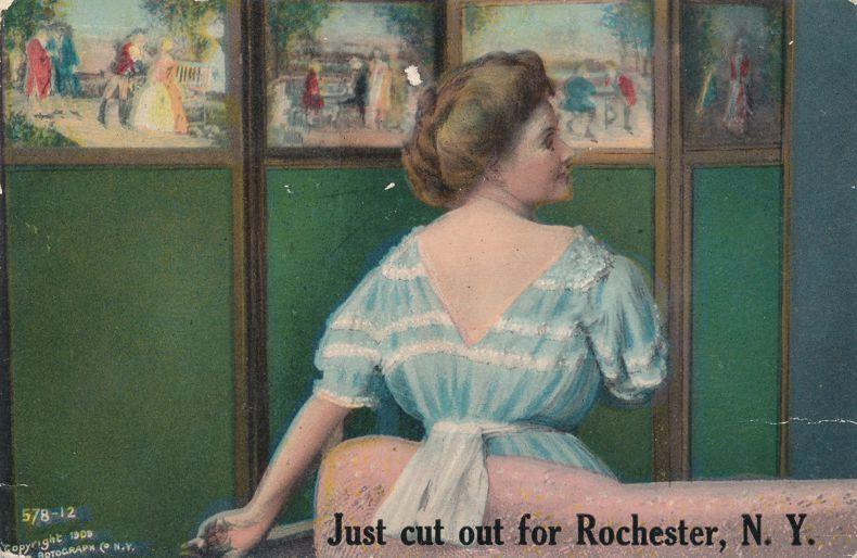 Romance Greetings - Cut Out for Rochester New York - pm 1917 - DB