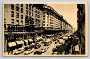 Vintage Buenos Aires Postcard Av. Roque Saenz Pena Diagonal Norte Argentina
