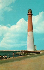 Vintage Postcard Barregat Light New Jersey Lighthouse Grand Old Champion Tides