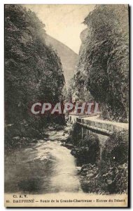 Old Postcard Dauphine Route Grande Chartreuse Entree Desert