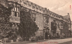 Vintage Postcard 1910's The Garden Front St. John's College Oxford England UK