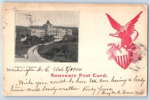 1902 Library Of Congress Building Woonsocket Rhode Island RI Antique Postcard