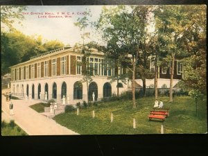 Vintage Postcard 1907-1915 The Dining Hall YMCA Camp Lake Geneva Wisconsin (WI)