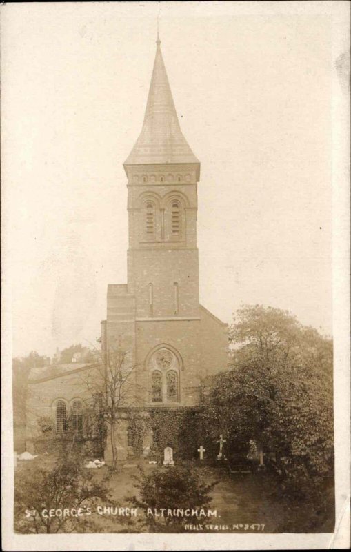 Altrincham Manchester Church c1910 Real Photo Postcard