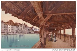 Switzerland Luzern Kapellbruecke 1932