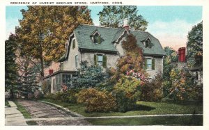 Vintage Postcard Residence Of Harriet Beecher Stowe House Hartford Connecticut