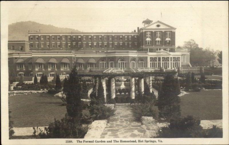 Hot Springs VA Garden & Homestead c1915 Real Photo Postcard