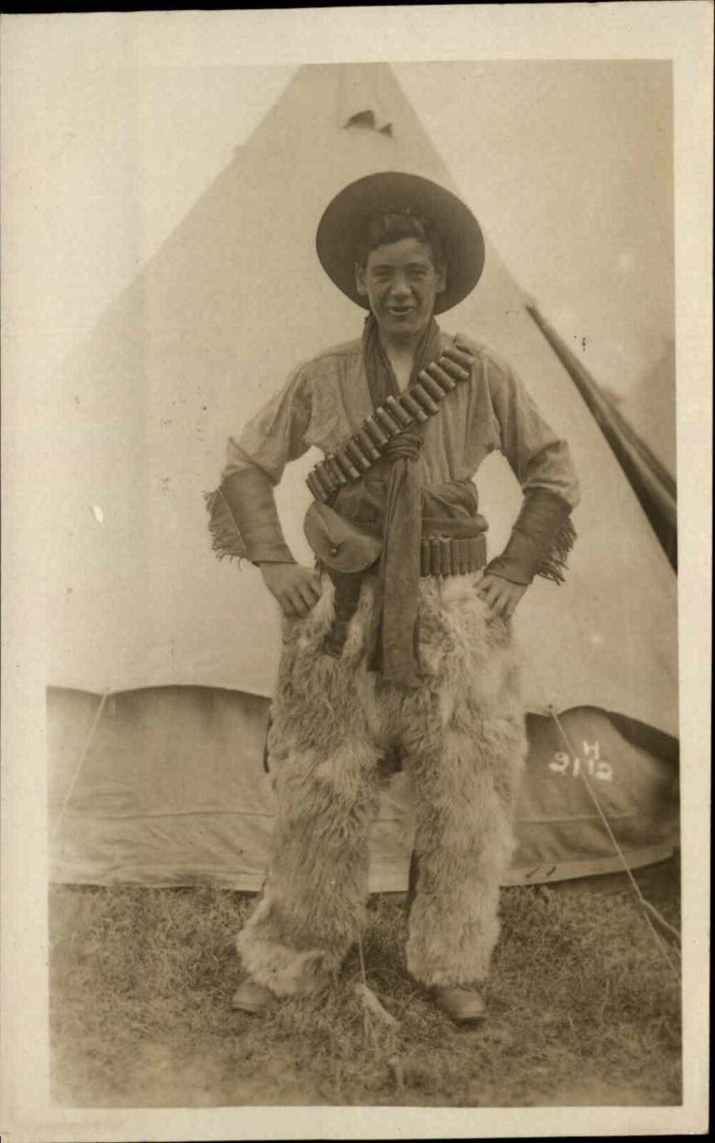 Real Photo Postcard Of African-American And Hispanic Cowboys- 1915