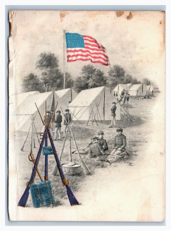 1880s Civil War Soldiers Camp Rifle Flag Fab! P205