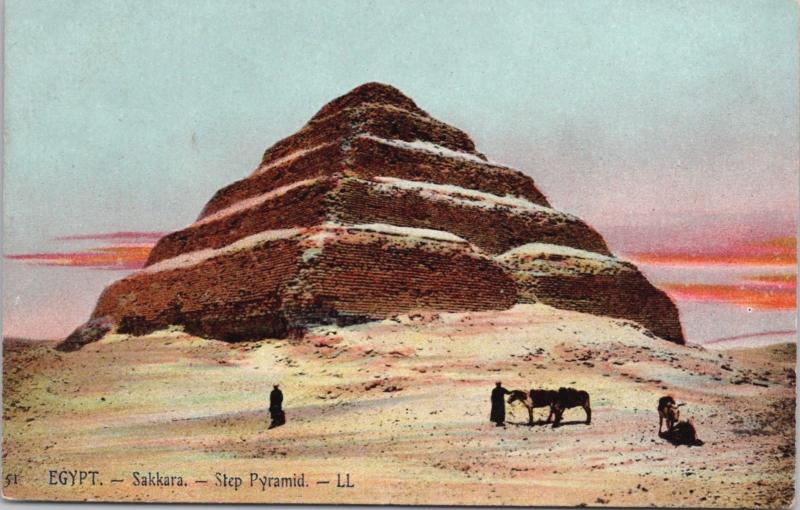 Egypt Sakkara Step Pyramid Middle East La Pyramide Egypte Unused Postcard E24