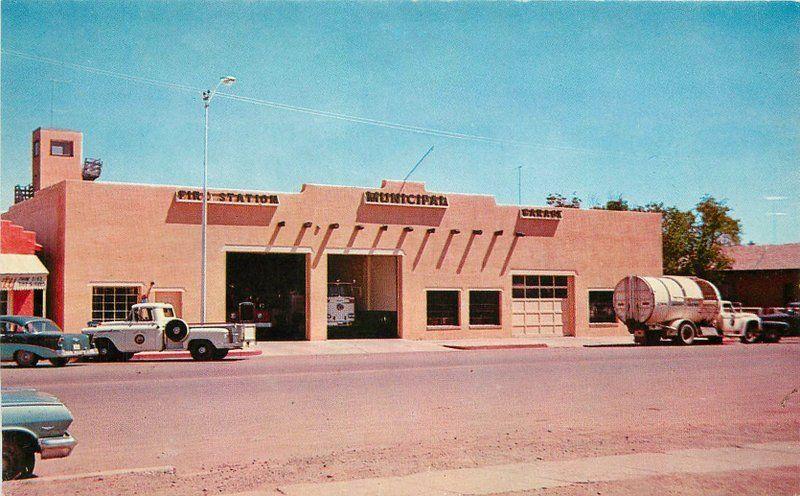 Autos Truck 1960s Municipal Building Deming New Mexico Schaaf postcard 7965