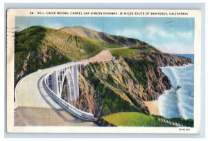 C. 1915-20 Mill Creek Bridge South Of Monterey California. Postcard P222E