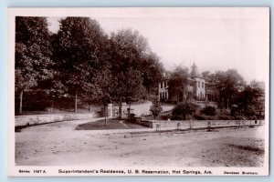 Hot Springs AR Postcard RPPC Photo Superintendent's Residence US Reservation