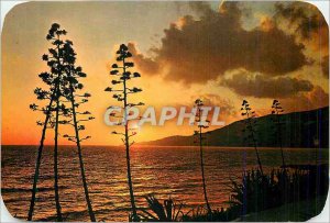 Modern Postcard Sunset on the Mediterranean