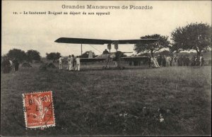 Biplane Airplane Pioneer Aviation PICARDIE Postally Used c1910 Postcard