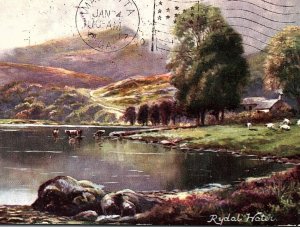 1907 RYDAL WATER ABLESIDE GRASMERE TUCK PICTURESQUE LAKES SERIES POSTCARD 46-127