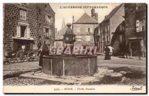 Old Postcard Auvergne Besse Old fountain