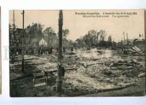 191426 BELGIUM BRUXELLES Exposition fire in 1910 postcard