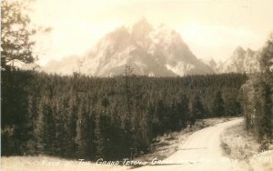 Postcard RPPC Wyoming Grand Tetons National Park Vista 1930s roadside 23-10898