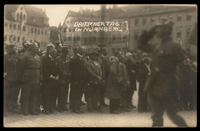 Germany 1923! Nuernberg Deutscher Tag Reichsparteitag Adolf Hitler RPPC 90098