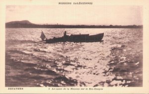 Ecuador The Mission Canoe On The Rio-Guayas Vintage Postcard 07.92