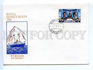 417874 GIBRALTAR 1981 year Royal Honeymoon ship Britannia princess Diana COVER