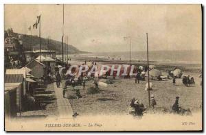 Old Postcard Villers Sur Mer Beach