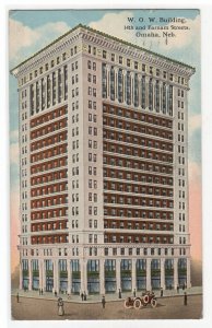 W O W Building Omaha Nebraska 1919 postcard