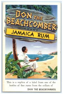 Don The Beachcomber Brand Jamaica Rum Palm Spring California CA Postcard