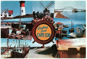 Lot 3 Greetings from Cape Cod Harbor & Sand Dunes Oversized Postcard