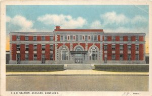 F75/ Ashland Kentucky Postcard 1925 C&O Railroad Station