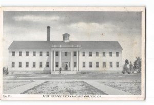Camp Gordon Georgia GA Postcard 1940's World War II Post Headquarters