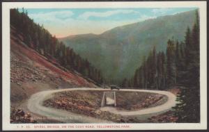 Spiral Bridge,Cody Road,Yellowstone Postcard