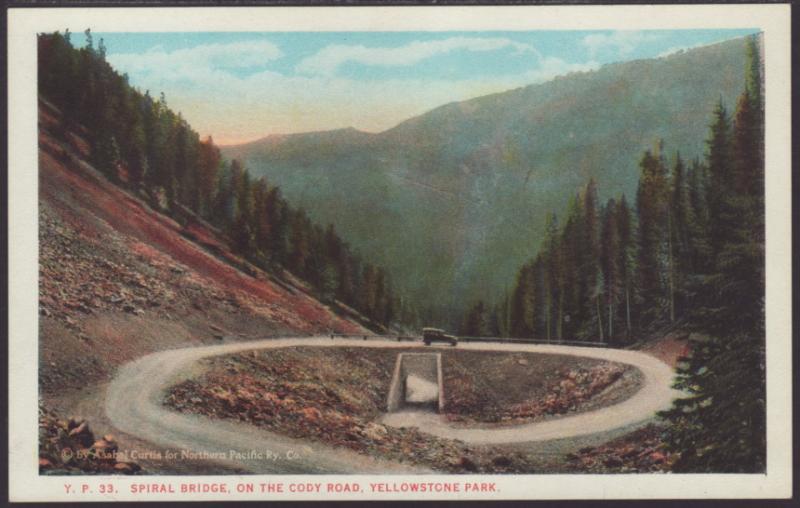 Spiral Bridge,Cody Road,Yellowstone Postcard