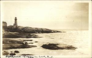 Peggy's Cove Halifax County Nova Scotia Lighthouse Real Photo Postcard