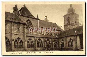 Old Postcard St Die The Cloister and The Cathedral