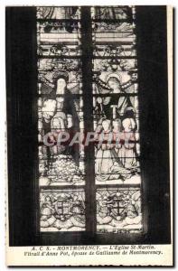 Old Postcard Montmorency The St Martin Church Stained Glass Pot of Anne wife ...