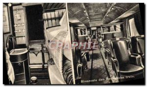 Postcard Old Train Interior of Swedish Train Sweden