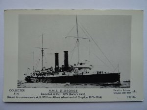 Hull H.M.S. ST. GOERGE c1892 Postcard by Pamlin Repro C12116