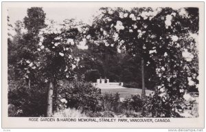 RP, Rose Garden & Harding Memorial, Stanley Park, Vancouver, British Columbia...