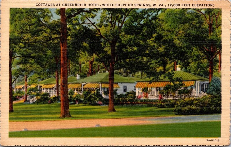 Linen Postcard Cottages at Greenbrier Hotel White Sulphur Springs, West Virginia