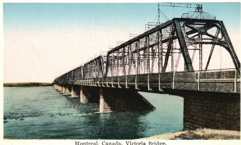 Vintage Postcard 1910's Victoria Bridge Architecture Montreal Canada CAN
