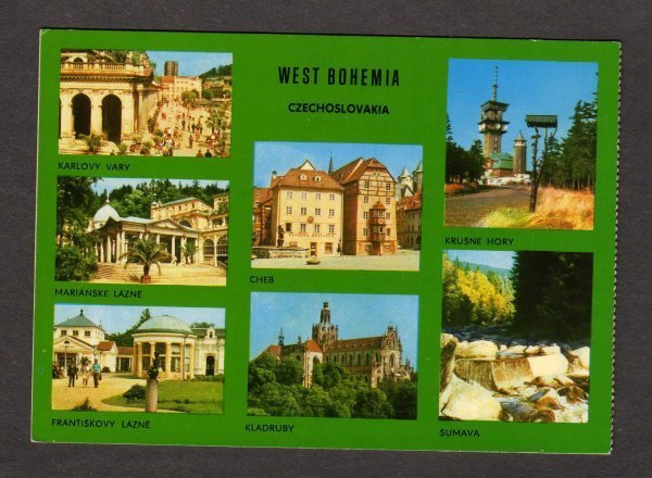 Czechoslovakia West Bohemia Fold-out postcard Map Czechoslovak Czech Republic