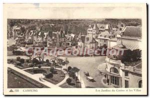 Old Postcard Cabourg Casino Gardens and Villas