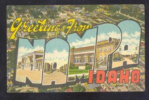 GREETINGS FROM NAMPA IDAHO VINTAGE LARGE LETTER LINEN POSTCARD