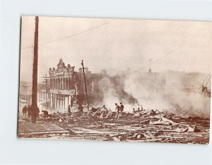 Postcard The Big Fire, Cripple Creek, Colorado